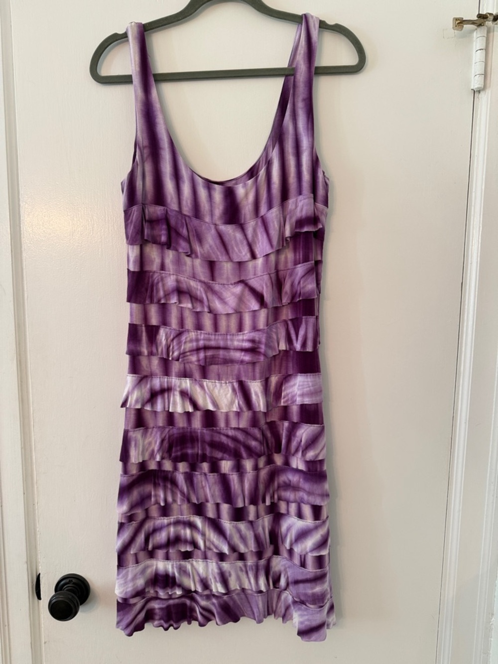Boutique Sleeveless Purple Tiered Ruffle Mini Dress